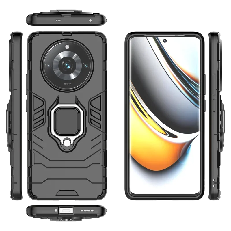 Für Realme 11 Pro Plus Fall Rüstung Ring Magnetische Auto Halter Ständer Telefon Fall Für OPPO Realme 11 Pro 11 pro + Plus Zurück Abdeckung