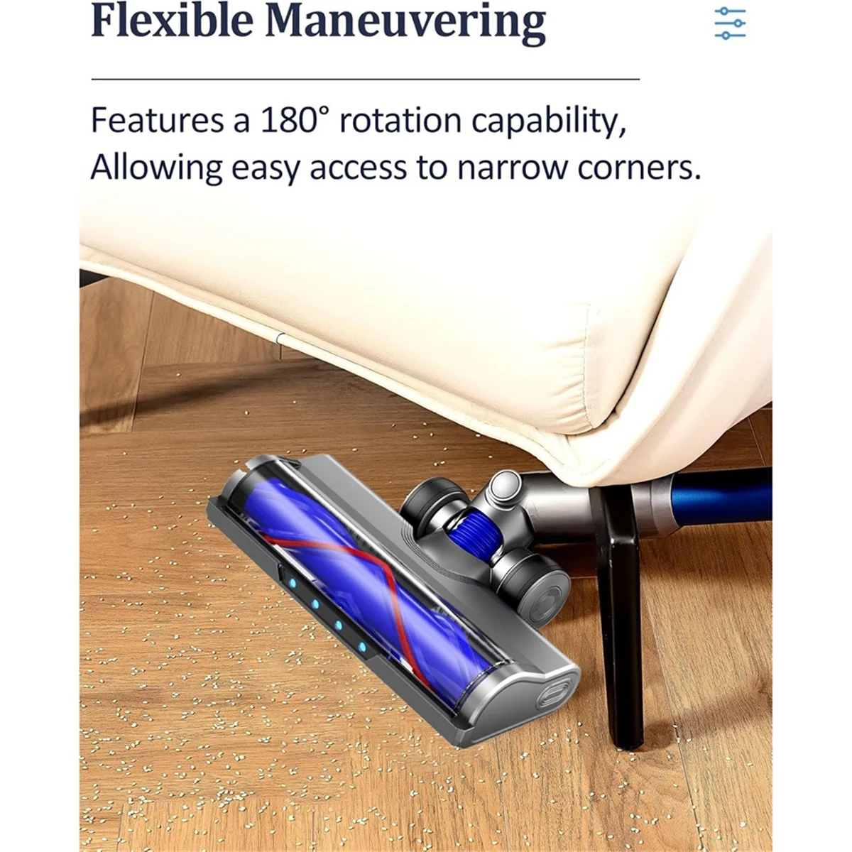 Hot sale Quick-Release Motor Cleaner Brush for V10 Slim V12 Slim Cordless Vacuum Attachment with Dust LED Lights