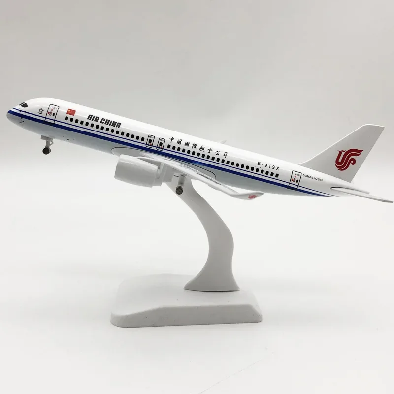 Baru 19cm Air China COMAC C919 maskapai penerbangan pesawat Model pesawat terbang Diecast pesawat Model dengan roda roda roda roda gigi pendaratan pesawat