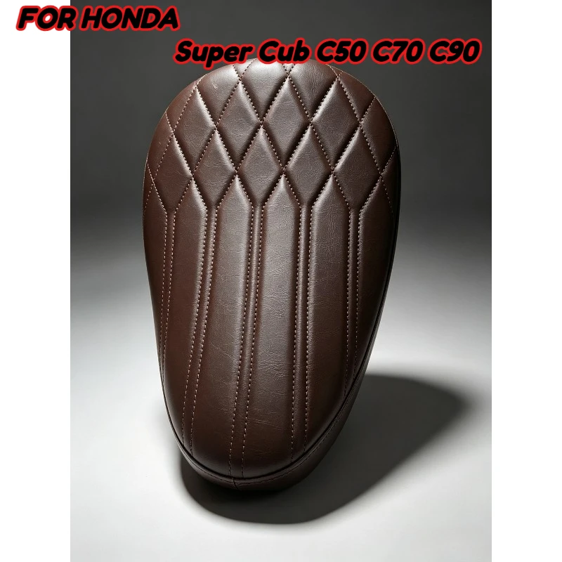 Vintage Single Seat  Motorcycle Racer Seat Leather Saddle Scooter Mope Adccessories Spare Parts For HONDA Super Cub C50 C70 C90