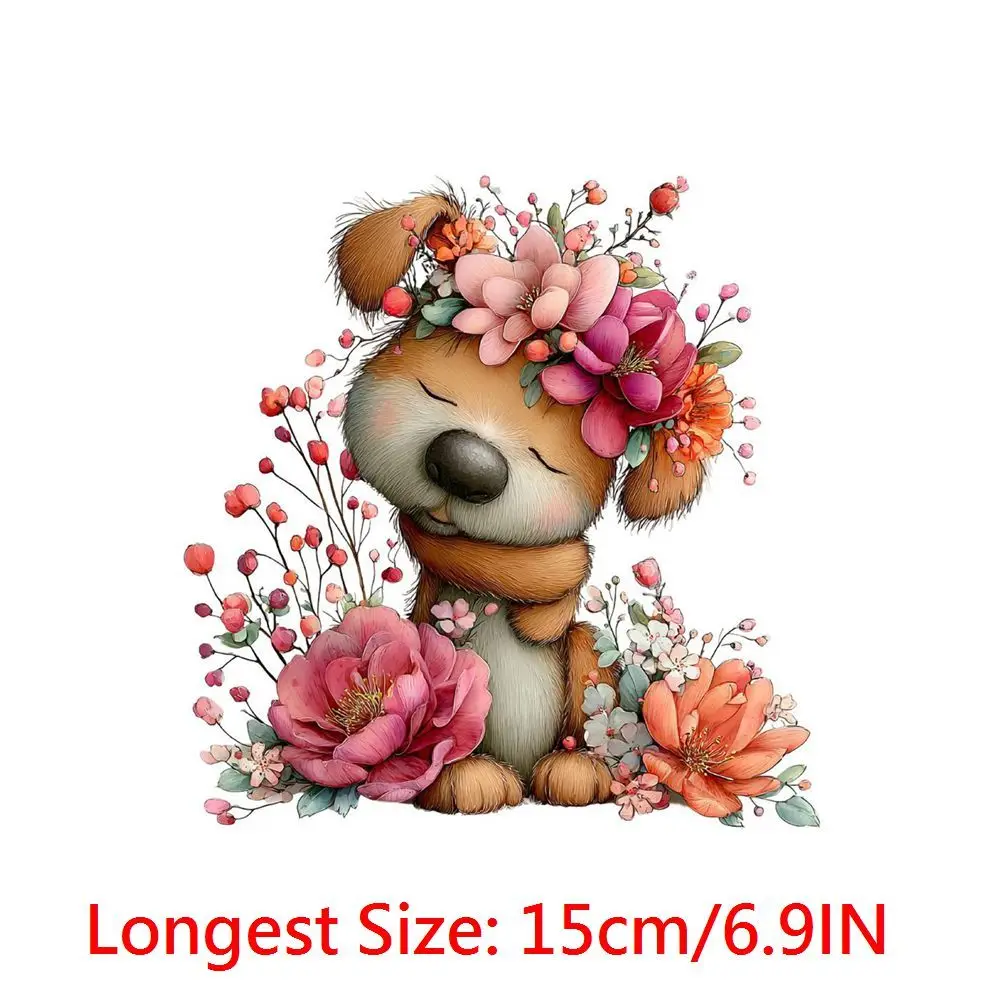 15cm Flower Mothers Day Cat Boxes High Heels Diy DTF Heat Transfer Sticker T-shirt Clothes Decals Iron On Transfer Stickers