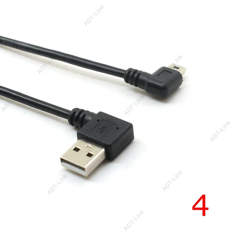 Mini USB Data Cable 25cm Angled USB 2.0 A Male To 5 Pin Mini USB Male Cord Adapter Connector Right & Left Angle