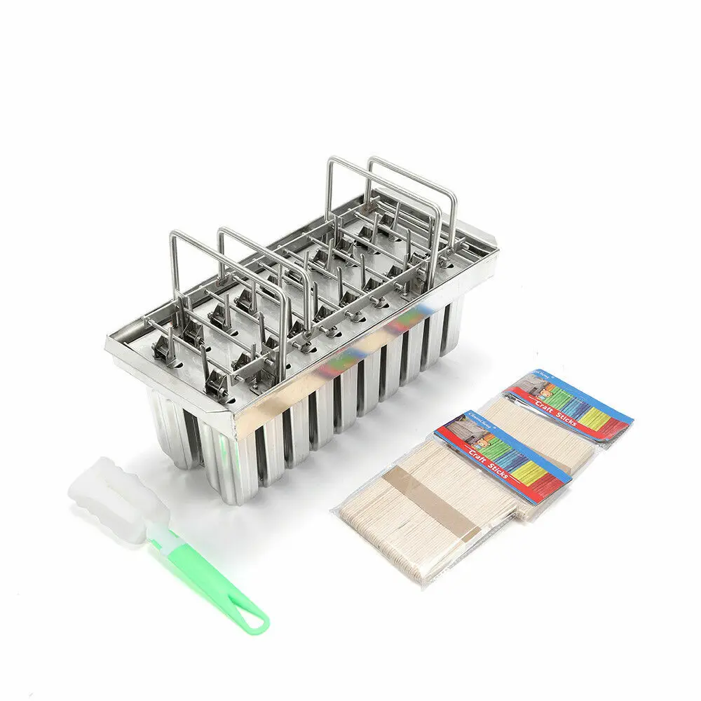 

20x Stainless Steel Molds Ice Pop Lolly Popsicle Ice Cream Stick Holder Mold Top