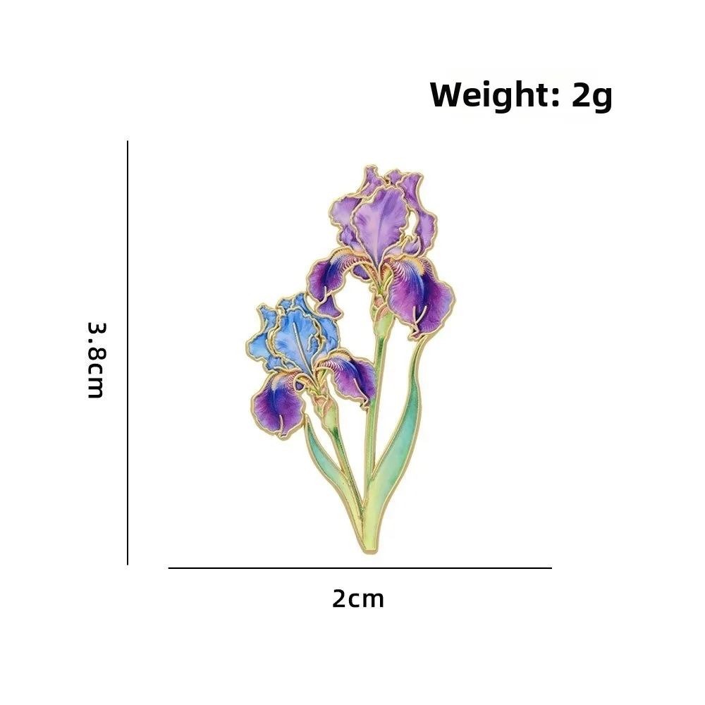Assorted Colors Flower Brooches Botanical Design 12 Piece Set Lapel Brooches Metal Pin Back Enamel Material Enamel Flower Pins