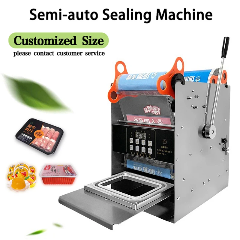 Manual Cup Sealing Machine Electric Heat Plastic or Paper Bubble Tea Cup Sealer Bowl/Meal Box Automatic Film Rolling Sealer