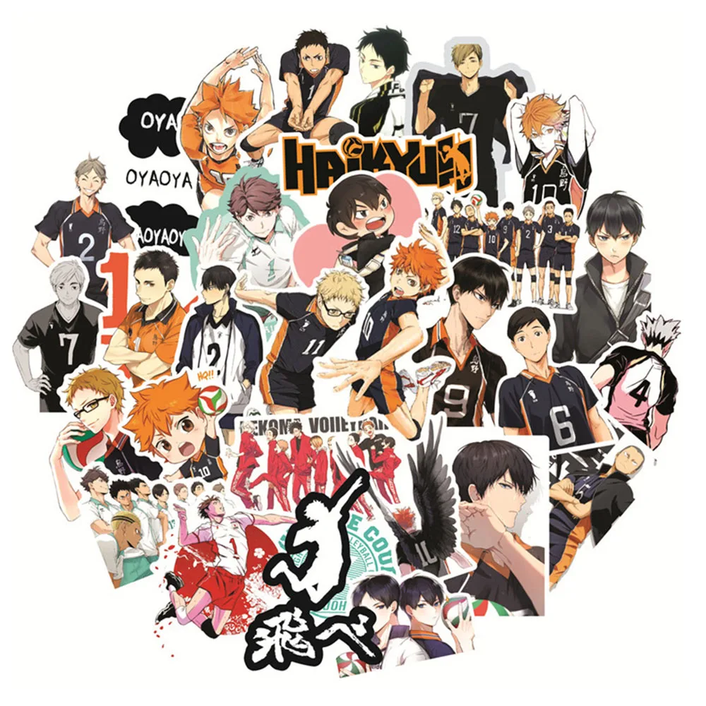 10/30/50PCS Anime Haikyuu!! Sticker Cartoon Fun Graffiti Waterproof Decal Kids Toy DIY Water Cup Luggage Skateboard Helmet