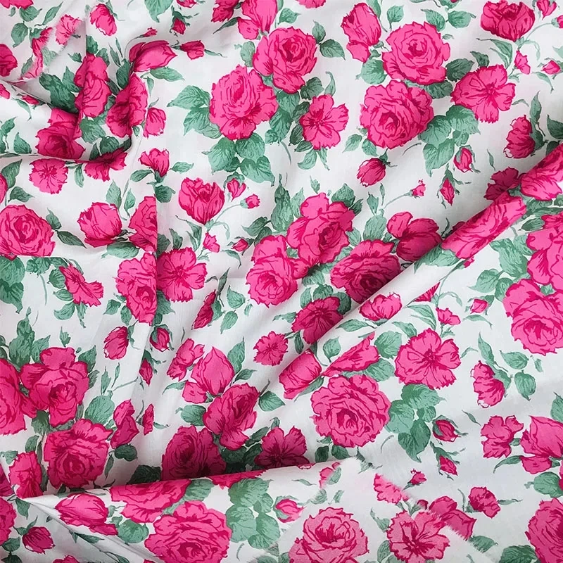 Rose 100% Cotton Fabric 80S Like Liberty Digital Printing for Sewing Cloth Dresses Skirt Kids Designer Soft Material