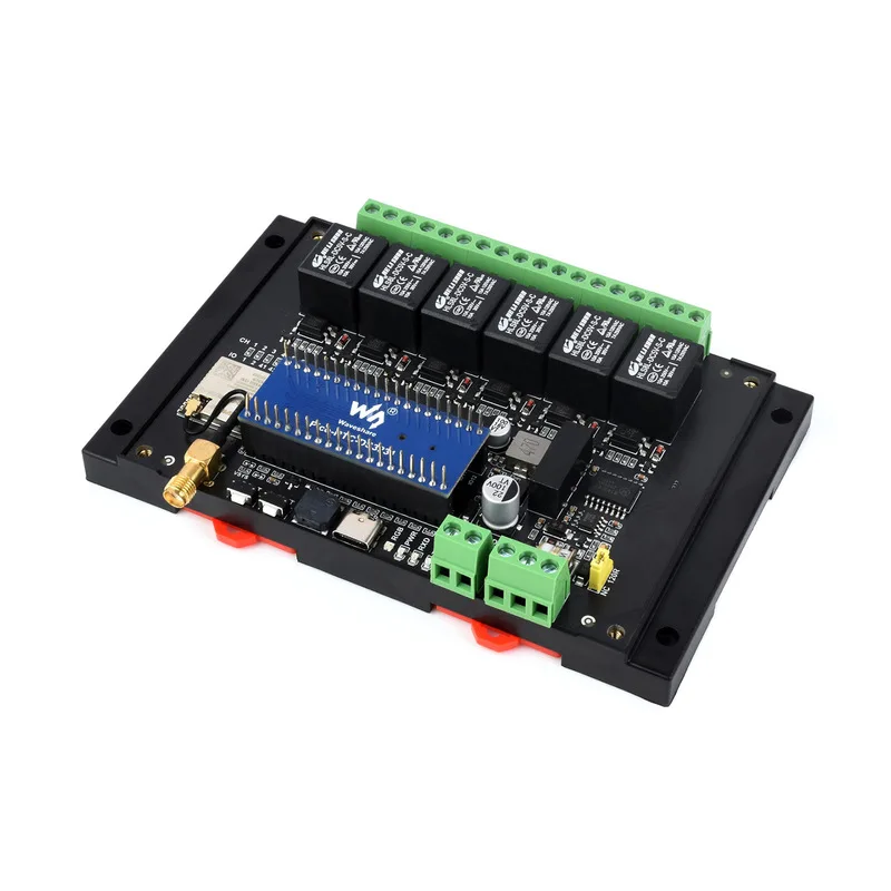 Waveshare ESP32-S3 6-Channel Industrial WiFi Relay Module with Bluetooth, RS485, and Pico HAT Interface