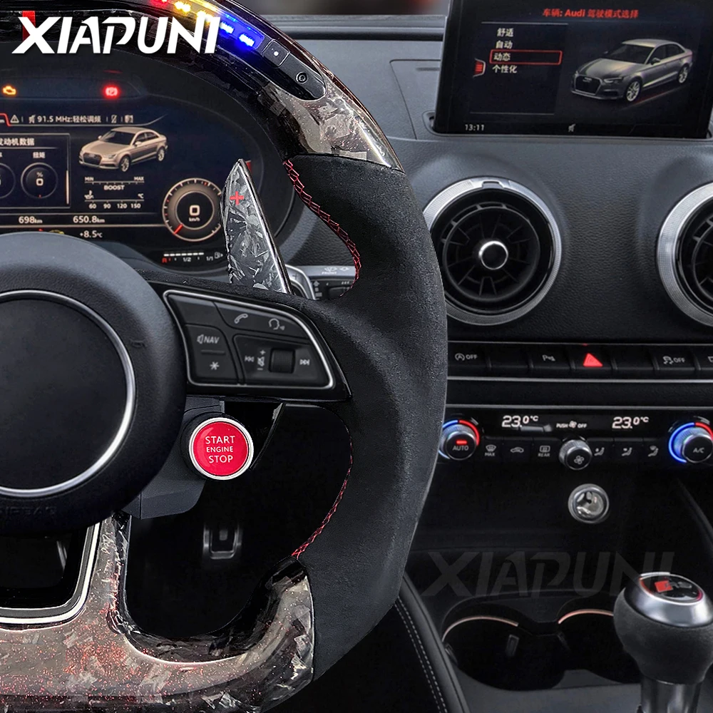 Audi A3, A4, A5, A6, RS3, RS4のステアリングホイール アウディ A3 A4 B9 A5 S3 S4 S5 RS3 RS4 RS5 8V用 スエード本革