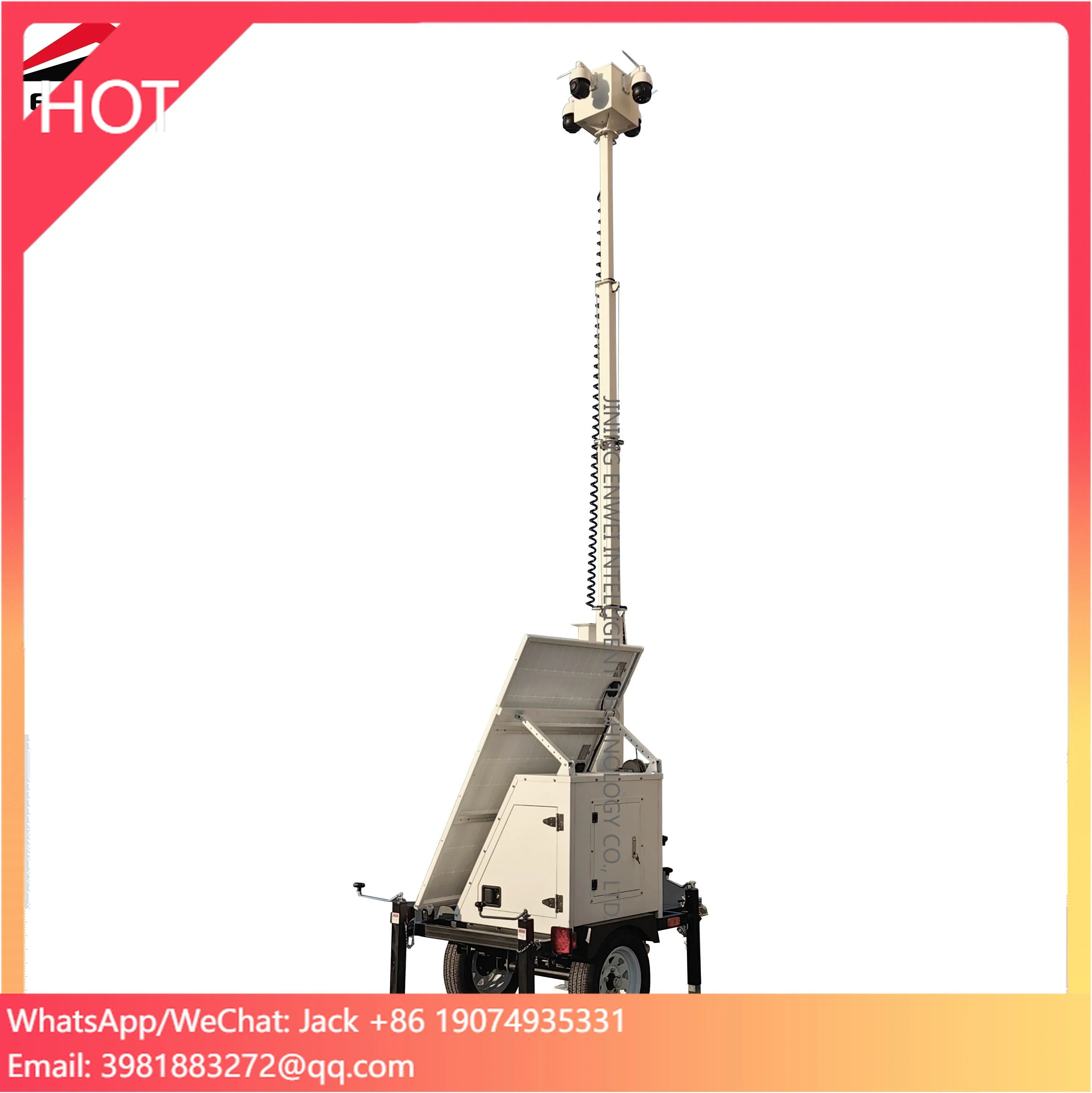 

Unattended Moving Solar Security Trailer For Agricultural Parks Monitoring