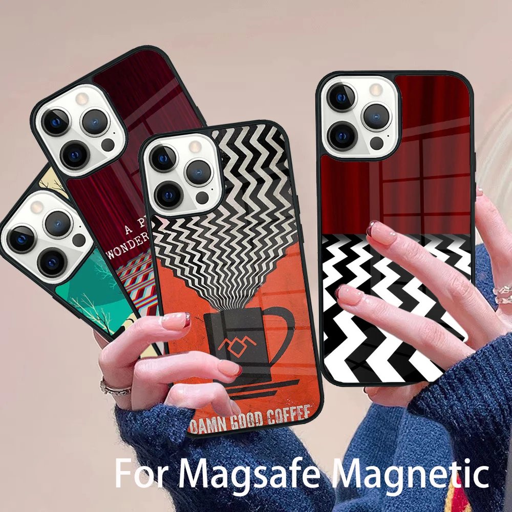 

twin peaks Phone Case Magesafe Magnetic Wireless Charge Cover For IPhone 16 11 12 13 14 15 Pro Max Plus Mini