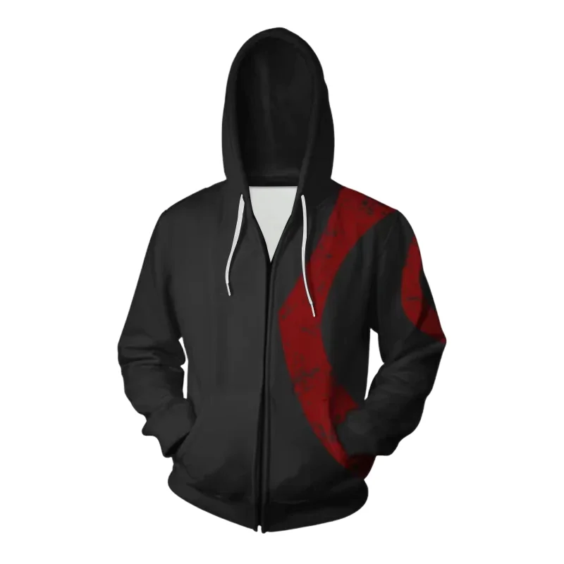 Game God Kostuum Van Oorlog Cosplay Hoodies Heren Casual 3d Print Hoodie Sweatshirt Rits Muts Jas Bovenkleding