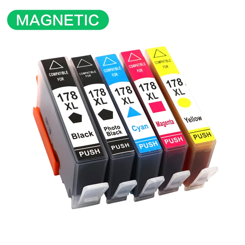 5X Magnetic Compatible Ink Cartridge For HP178 For HP DeskJet 3070A 3520 Officejet 4610 4620 4622 Photosmart 5510 5520 6510 178