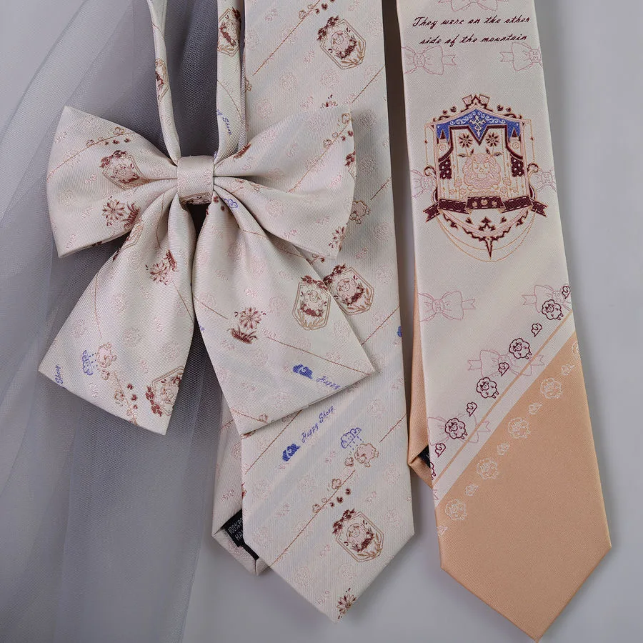 Christmas Lamb Ties Lolita JK Uniform Cosplay Anime Harajuku Cartoon Bow Tie Neck Kawaii Clothing Accessories Props