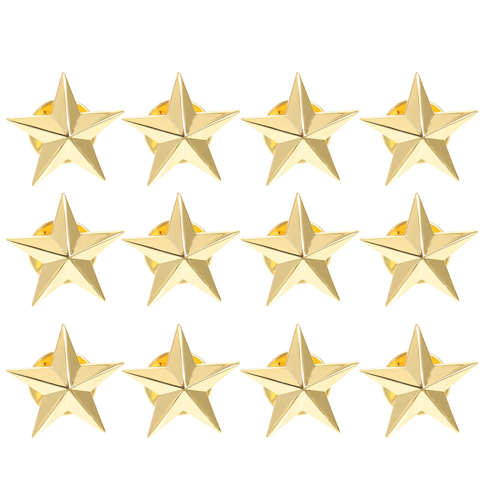 12 Pcs Pentagram Badge Pentastar Badges Clothes Pins Universal Metal Zinc Alloy Lapel Veterans Day Child Man