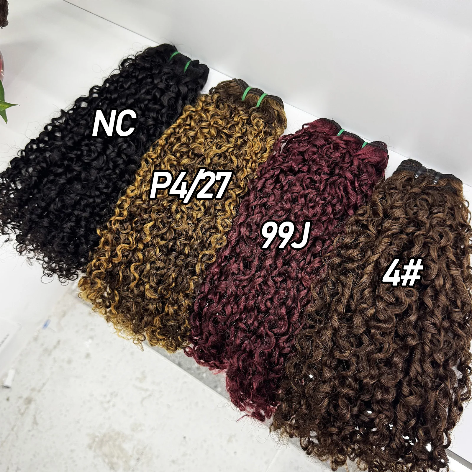 Double Drawn Pixie Curly Human Hair Bundles 10-24inch Bouncy Jerry Curly Remy Human Hair Weave Extensions for Women Wholesale