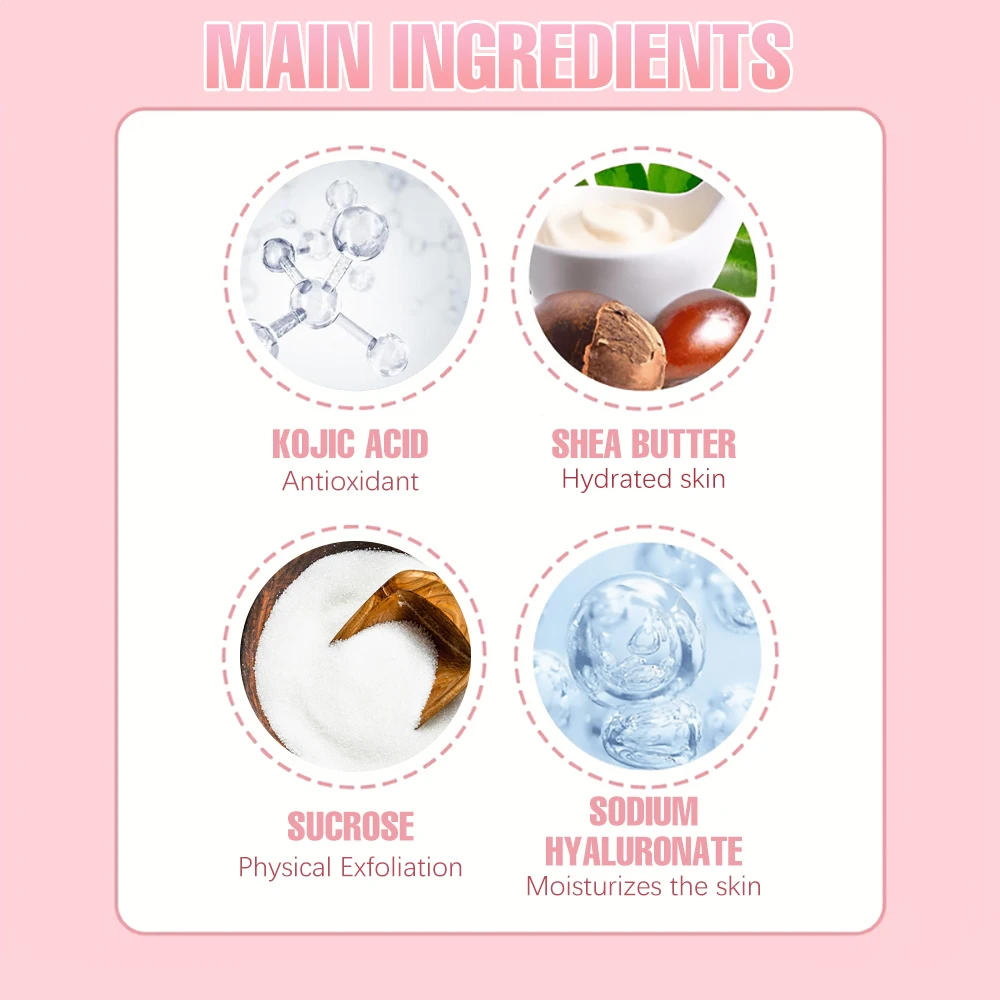 SUYARUN Kojisäure-Peeling-Körperpeeling – Aufhellender Entferner für dunkle Flecken, natürliches, glättendes Peeling für sanfte Haut.