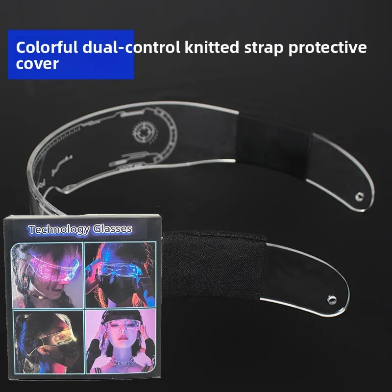 Sci-fi GlassesHalloween Party Glasses LED Light Up Glasses Glowing Cool Goggles for Man Women Futuristic Cosplay Bar Party Props