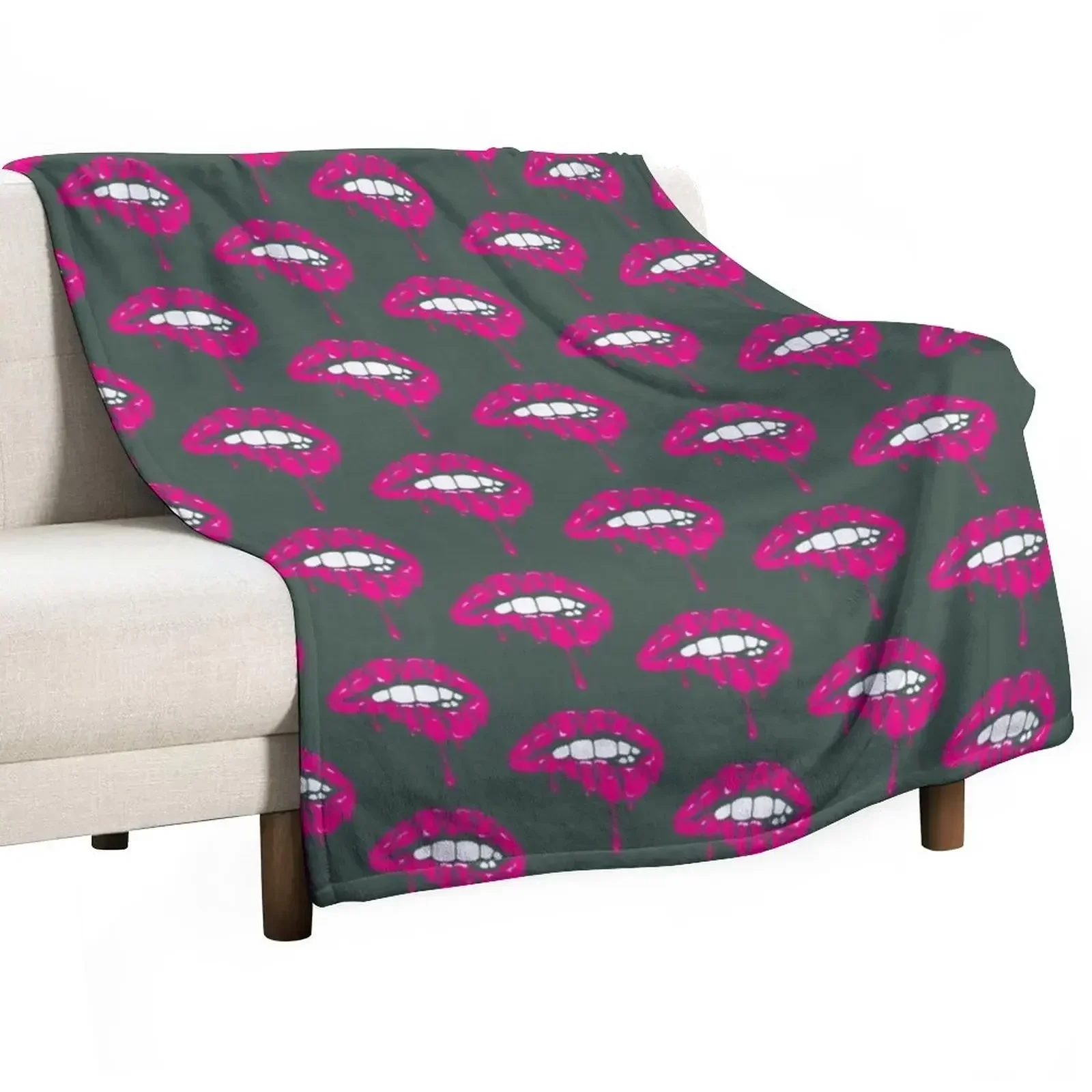 

Ben Azelart Merch Stay Wild Lip Throw Blanket Hairy Warm Sofas Blankets