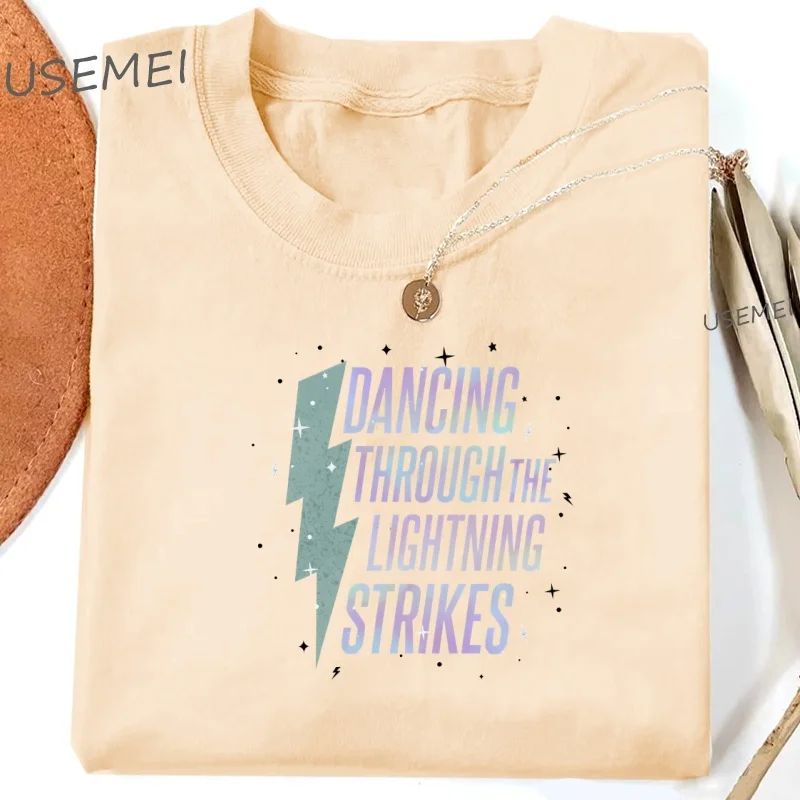 أوباليت فتاة الإستعراض تي شيرت الرقص من خلال البرق ضربات تي شيرت المرأة TS الجرافيك المحملة Wahshed موضة خمر الحفل تيز