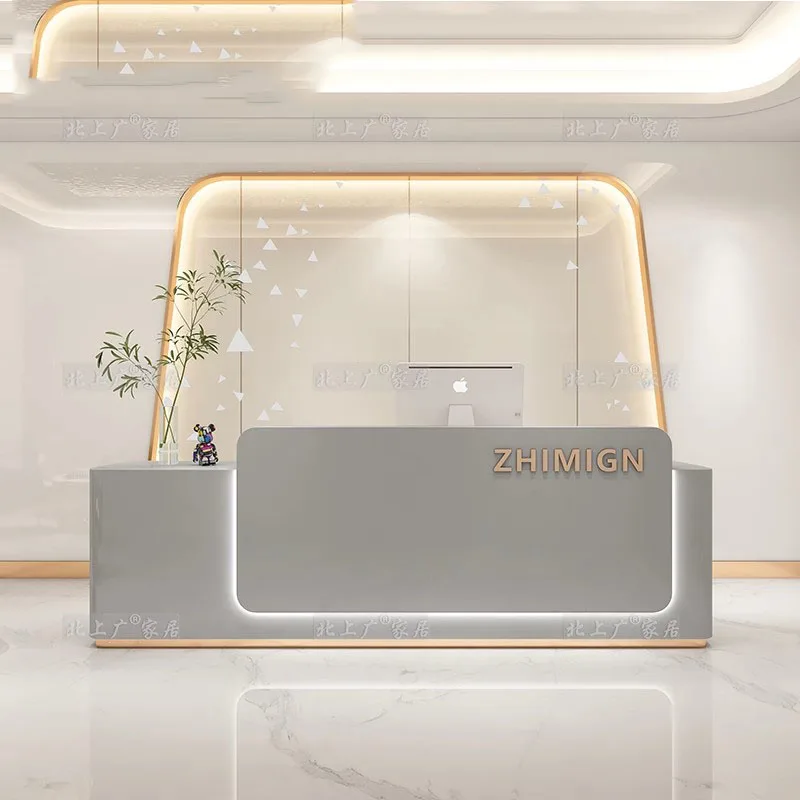 Commercial Display Reception Desk White Lectern White Office Hotel Reception Desk Information Recepcion Para Negocio Furniture