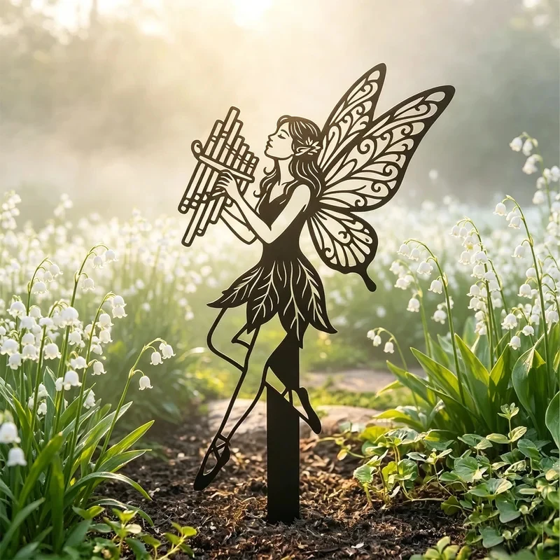 Iron Art Garden Decoration Stake, Quirky Garden Decor, Fairy Garden Sign, Metal Garden Decoration,1Pc