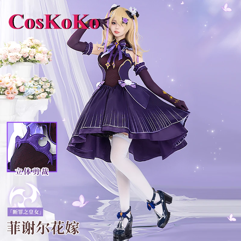 CosKoKo Fischl Cosplay Anime Game Genshin Impact Costume Elegant Sweet Wedding Dress Women Halloween Party Role Play Clothing