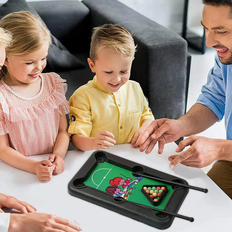 Small Pool Table Game Kids Billiards Table Pool Table Toy Portable Small Tabletop Billiard Table For Family Children Boys Girls