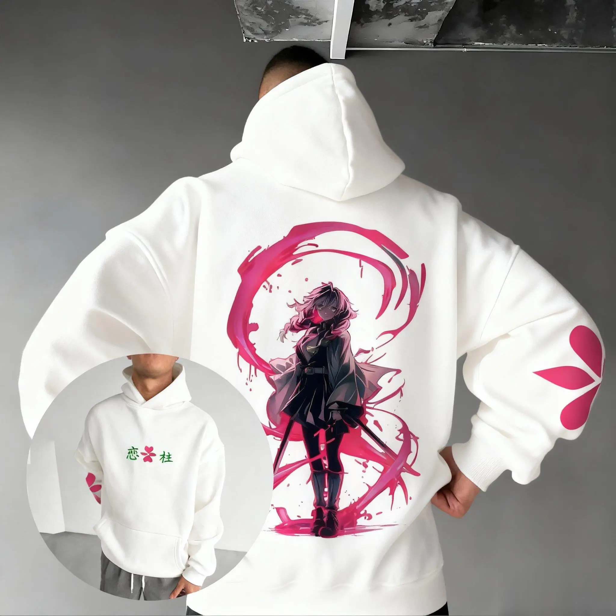 

Anime Kimetsu No Yaiba Graphic Hoodie Men Casual Streetwear Cosplay New Fashion Autumn Demon Slayer Sweatshirt Long Sleeve Tops