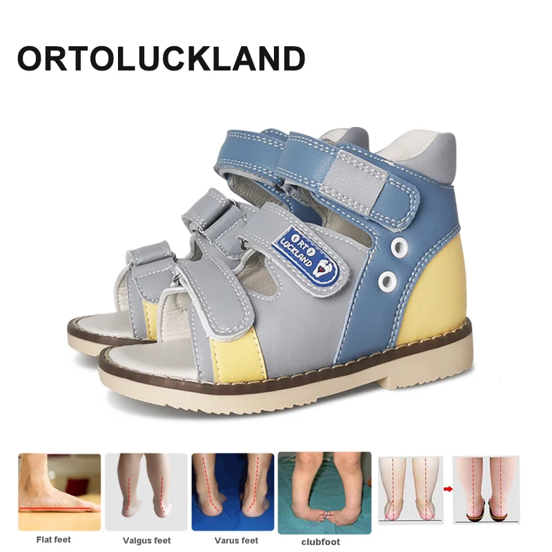 Ortoluckland Children Girls Sandals New Summer Kids Orthopedic Shoes Toddler Boys Flatfeet Clubfoot Footwear Size20 33