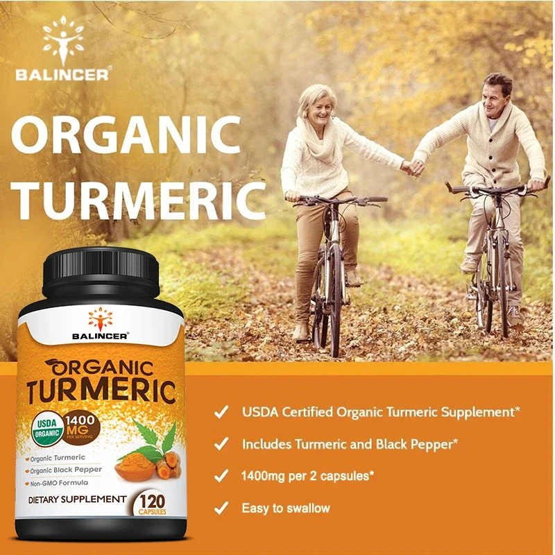 Organic Turmeric & Black Pepper - Highest Potency, Premium Joint & Healthy Inflammation Support, Non-GMO, Gluten-Free Capsules