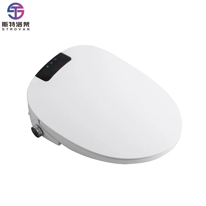 Luxury Bathroom Electric One-button Knob Heated Seat Warm air Drying Female Cleaning Smart Toilet Seat Cover
