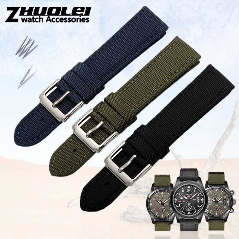 Voor SKX007 SKX009 Polsband Nylon Canvas Duurzaam Sport Gewatteerde Horloge Band Comfortabele Lederen Voering Band 18 19 20 21 22 23 24Mm