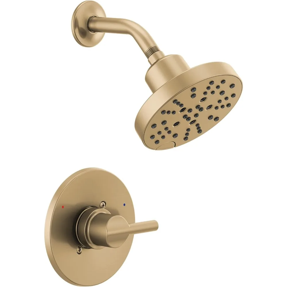 Single-Handle Gold Shower Faucet, Shower Trim Kit with 5-Spray Shower Head, Champagne Bronze (Shower Valve Included)