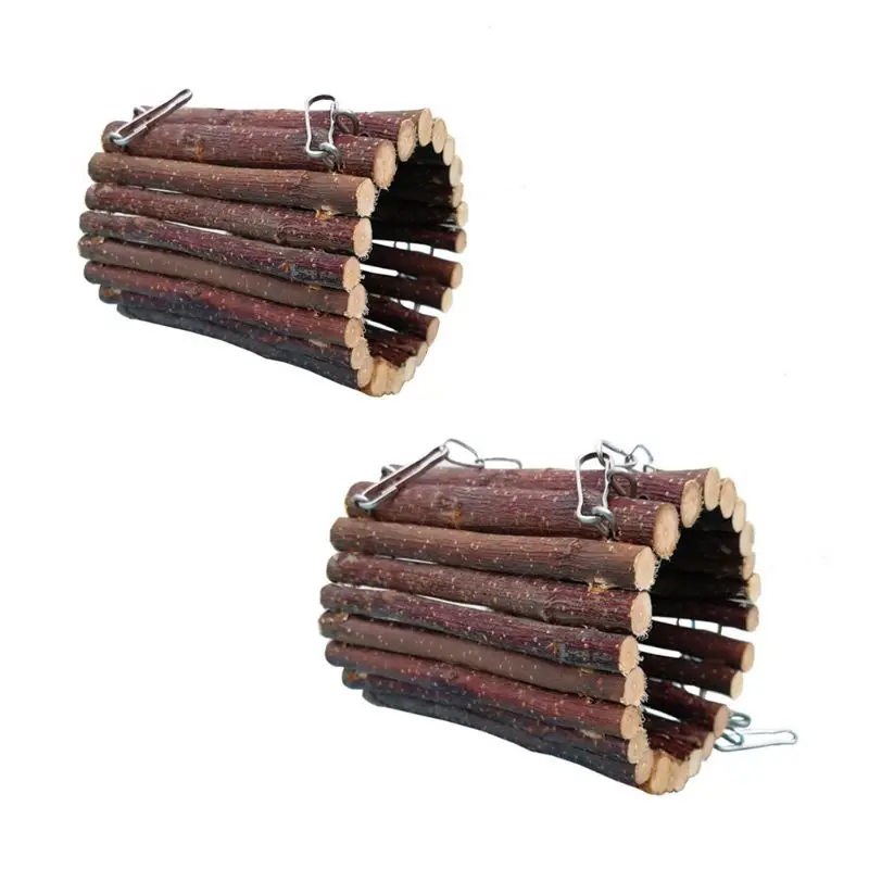 Wooden Tunnel Tube Pet Hideaway Fun Toys for Hiding Training Fit for Playing Tube for Guinea Pigs Hamsters Drop Shipping