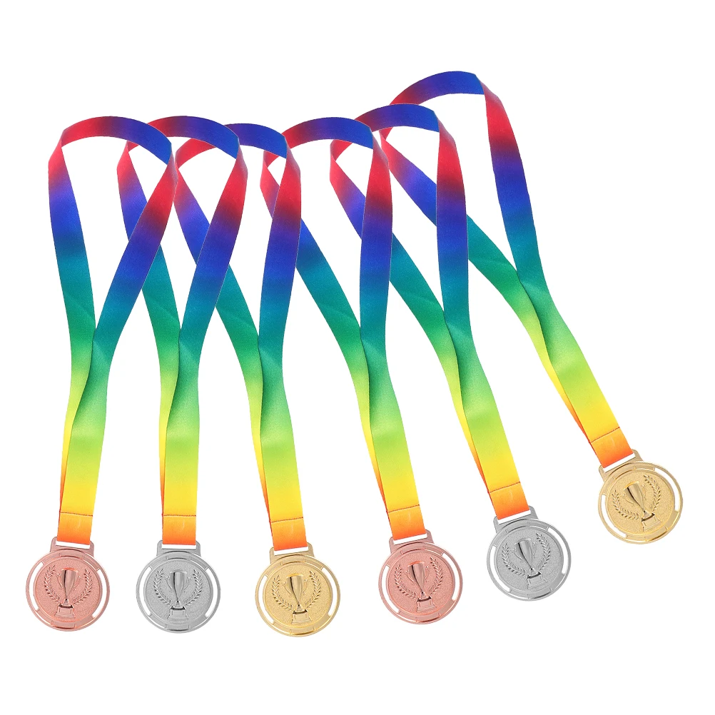 

6 Pcs Metal Medals for Sports Award Ceremony Miniature Trophies Commemorative Souvenirs Party Props Zinc Alloy Winner Medals