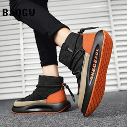 Autumn Winter Designer Luxury High-tops Snow Boots Warm Furry Fashion Fleece Shoes Comfortable Outdoor Lace-up Sneakers Student