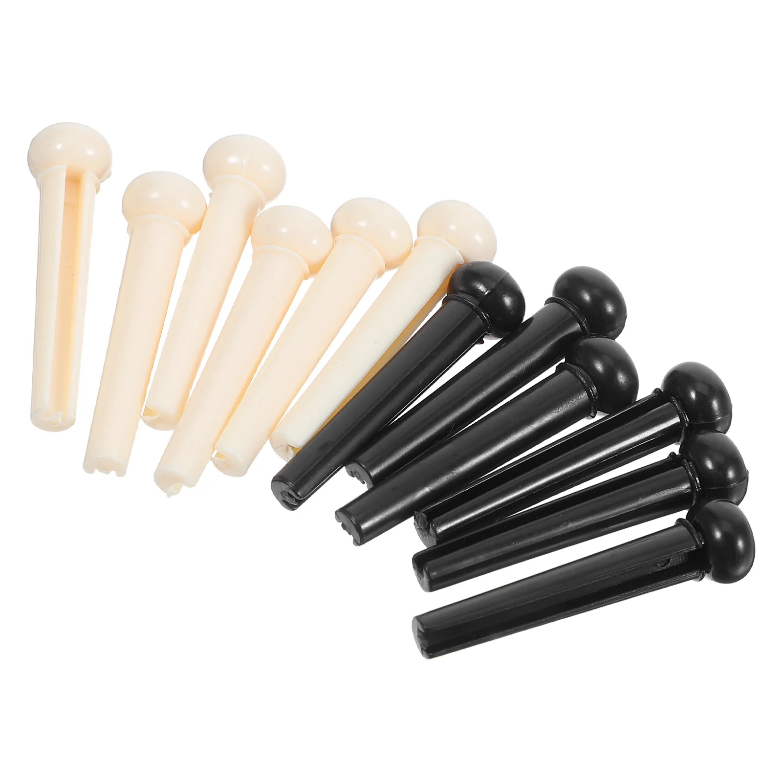 

12 Pcs Guitar String Nails Acoustic Bridge Pin Pegs Parts Milky Yellow Accessories Plastic