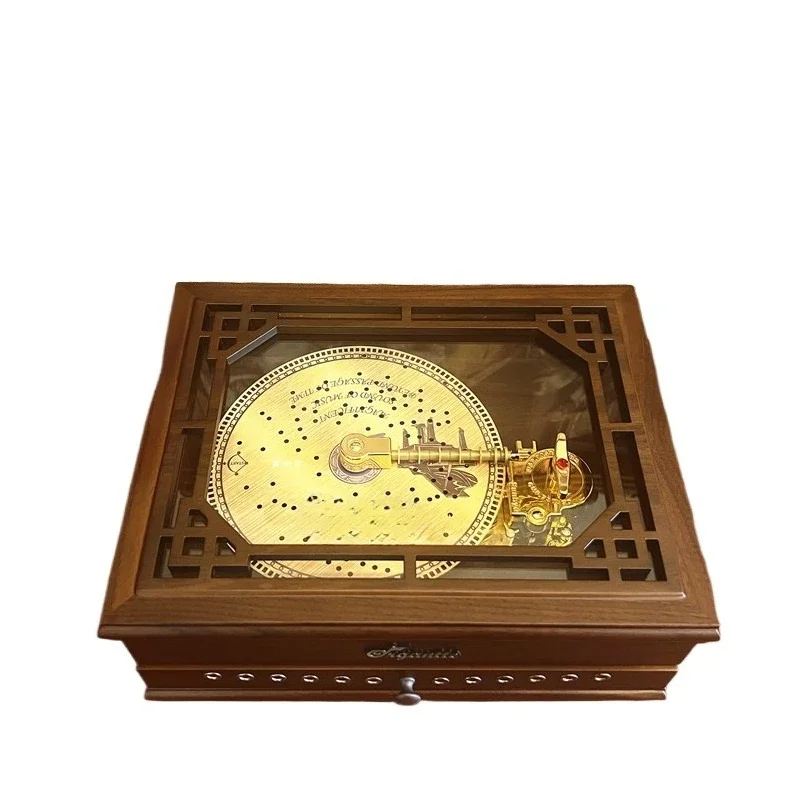 Clockwork mechanical turntable music box music box wooden birthday gift for male girlfriend wife