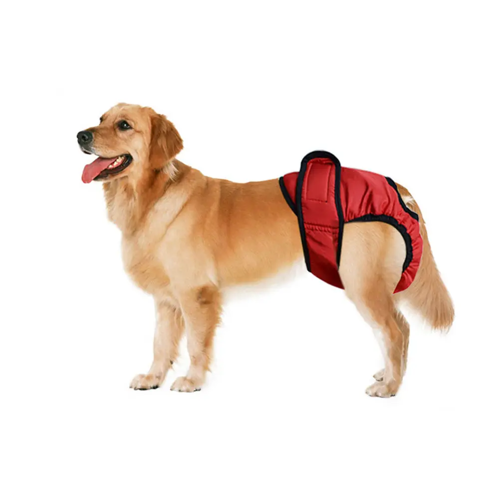 3Pcs Pet Physiological Pants Cotton Reusable Dog Diapers Puppy Sanitary Pants Black Red Camouflage Size M Pet Diapers