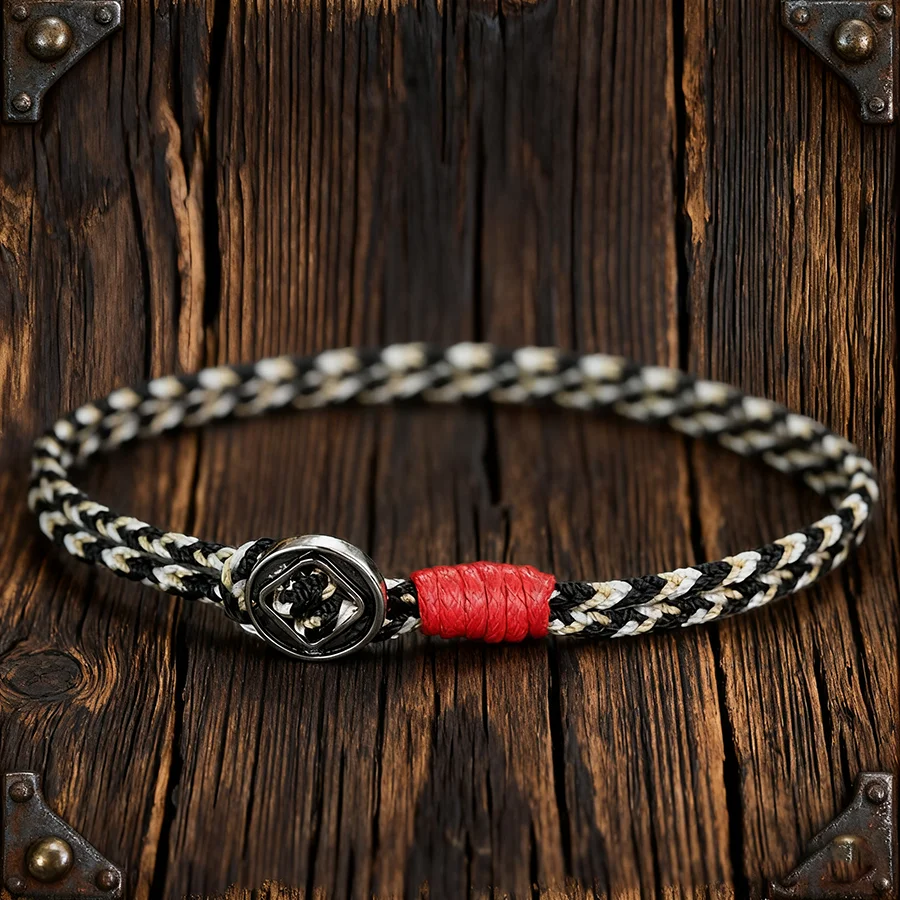 Chinesischen Stil Glück Faden Armband Männer Frauen Grade A 3mm Ethnische Schnur Kette Charme Armband Retro Viking Hand Zubehör pulseras
