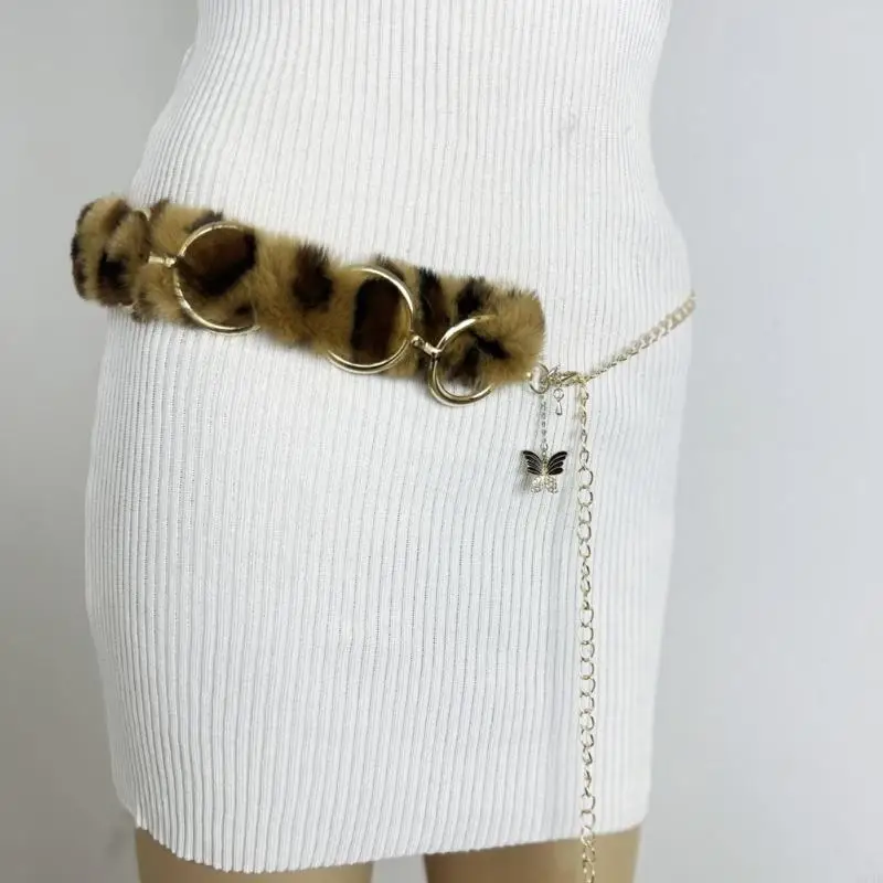 

Пояс с леопардовым узором, регулируемый поясной ремень, цепной ремень для любителей моды