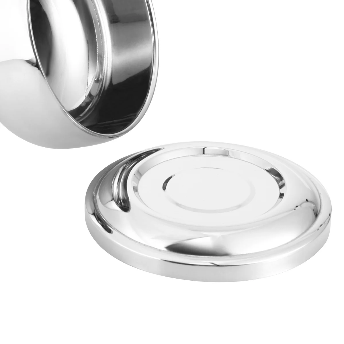 Alloy Shaving Soap Bowl Large Capacity Polished Surface Compact Travel Mug for Cream Lather with Cover Father Boyfriend Gift