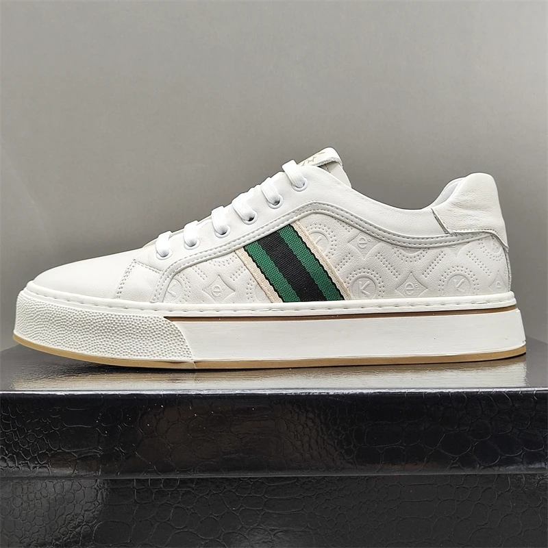 

Повседневная корейская мужская кепка с верхним слоем из воловьей кожи, модная дышащая резиновая подошва со шнуровкой и круглым носком, весна-осень