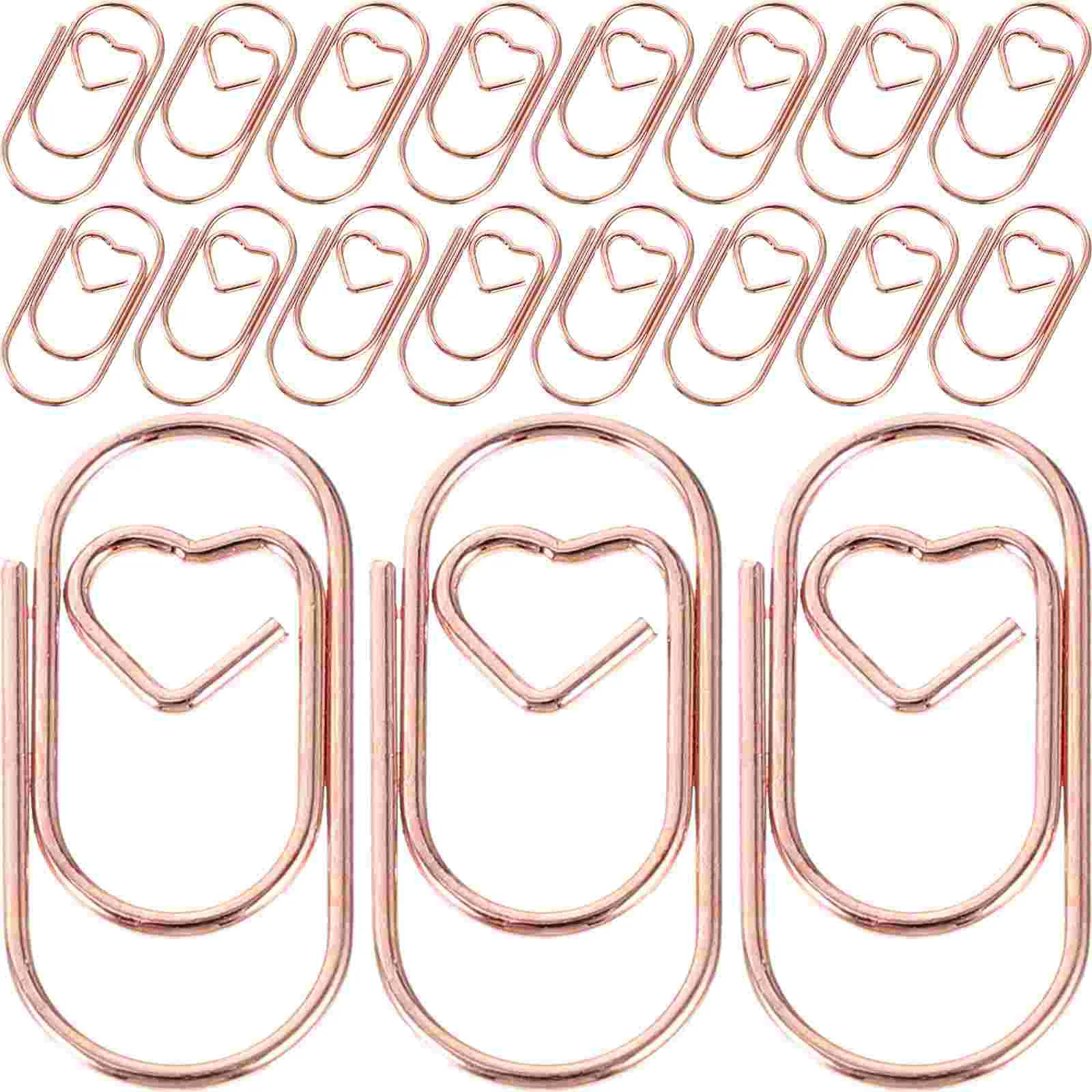 100 Pcs Metal Mini Paper Clips Diary Office 100pcs (Rose Gold) Small Multi-use Craft Exquisite File Lovely Delicate