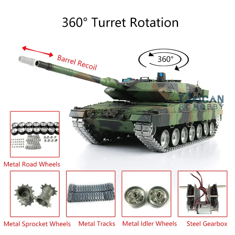 HenLong 3889-1 Leopard2A6 1/16 TK7.0 ulepszony metalowy Ver niemcy Leopard2A6 RTR zbiornik RC 3889 TH17602 RC metalowy zbiornik zabawki modele