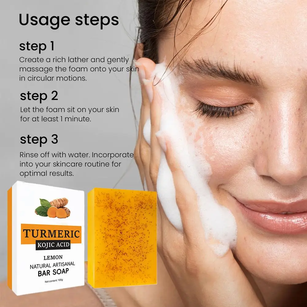

Lemon Turmeric Ginger Soap Cold Processed for Skin Brightening Oil Control Acne Treatment Plant Based