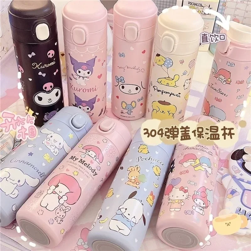 

New Sanrio Insulated Cartoon Thermos Stainless Steel Insulated Water Cup Travel Kuromi Pochacco Student Water Cup Birthday Gift