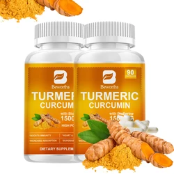 BEWORTHS 90 Pills Organic Turmeric Curcumin Supplement with Black Pepper High Potency Helps Joint,Antioxidant & Immune System