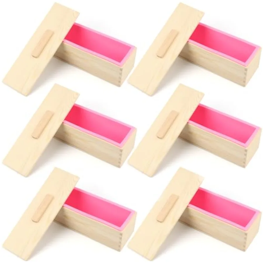

Soap Loaf moldss, 42 oz Soap moldss for Soap Making with Wooden Boxes, Set of 6, Soap Bar moldss Can Be Used for Homemade Soap